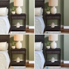 image:imageMartha Stewart Kenna Drawer Nightstand for Bedroom Nightstand with Drawer Lily Pond Collection Bedside Table Cottage Design Fluted Drawer Metal Hardware Coastal Bedroom Furniture 26 H Dark Coffee