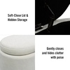 image:imageMartha Stewart Leslie Upholstered Storage Bench with SoftClose Lid Hidden Ventilated Storage 48 Oval Entryway Ottoman Bench No Assembly Required Lily Pond Collection Supports 400 lbs  Cream