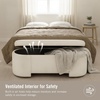 image:imageMartha Stewart Leslie Upholstered Storage Bench with SoftClose Lid Hidden Ventilated Storage 48 Oval Entryway Ottoman Bench No Assembly Required Lily Pond Collection Supports 400 lbs  Cream