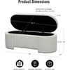image:imageMartha Stewart Leslie Upholstered Storage Bench with SoftClose Lid Hidden Ventilated Storage 48 Oval Entryway Ottoman Bench No Assembly Required Lily Pond Collection Supports 400 lbs  Cream