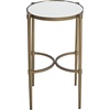 image:imageMartha Stewart Lia End Table Living Room Decor Tempered Glass Mirror Top Metal Base Accent Farmhouse Occasional Furniture 18 Wide Antique BronzeTransitional