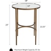 image:imageMartha Stewart Lia End Table Living Room Decor Tempered Glass Mirror Top Metal Base Accent Farmhouse Occasional Furniture 18 Wide Antique BronzeTransitional