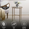 image:imageMartha Stewart Lia End Table Living Room Decor Tempered Glass Mirror Top Metal Base Accent Farmhouse Occasional Furniture 18 Wide Antique BronzeTransitional