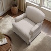 image:imageMartha Stewart Melody Swivel Glider Chair 360 Swivel amp Gentle Gliding Upholstered Jacquard Accent Chair with Rolled Arms amp Skirted Base Pocket Spring Seat Solid Wood Frame Bedroom amp Living Room