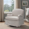 image:imageMartha Stewart Melody Swivel Glider Chair 360 Swivel amp Gentle Gliding Upholstered Jacquard Accent Chair with Rolled Arms amp Skirted Base Pocket Spring Seat Solid Wood Frame Bedroom amp Living Room