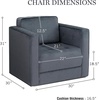image:imageMartha Stewart Modern Button Tufted Velvet Swivel Chairs for Living Room 360 Degree Metal Base Stand Pipped Upholstered Bedroom Swivel Accent Chair Fully Assembled Chair  Gray Madrid