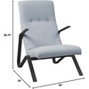 image:imageMartha Stewart Upholsterd Accent Chair Living Room Furniture  Modern Design Leisurely Resting Comfortable Foam Seat Cushion Bedroom Lounge Sophisticated Finished Sturdy Frame Light BlueLight Blue