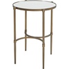 image:imageMartha Stewart Lia End Table Living Room Decor Tempered Glass Mirror Top Metal Base Accent Farmhouse Occasional Furniture 18 Wide Antique BronzeTransitional