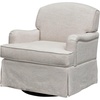 image:imageMartha Stewart Melody Swivel Glider Chair 360 Swivel amp Gentle Gliding Upholstered Jacquard Accent Chair with Rolled Arms amp Skirted Base Pocket Spring Seat Solid Wood Frame Bedroom amp Living Room