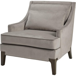 image:imageMartha Stewart Anna Upholstered Accent Chair Removable Lumbar Pillow Support Square Arm Jacqard Fabric Chic Modern Wide Cushion Seat Bedroom Lounge Comfy Blue 3075 W x 3225 D x 325 HAnna Light Grey