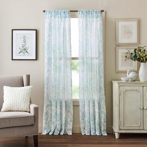 image:imageMartha Stewart Blue and White Curtains  LightFiltering Floral Curtain Panels for Living Room  50 x 84  Set of 2Blue White