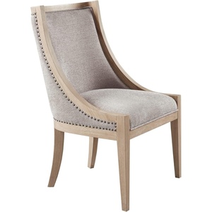 image:imageMartha Stewart Farmhouse Dining Room Chair Recessed Arm Chair For Bedrooms Nailhead Trim Solid Wood Legs Upholstered Reading Accent Chairs For Living Room Kitchen Decor  Soft Green ElmcrestLinen Color