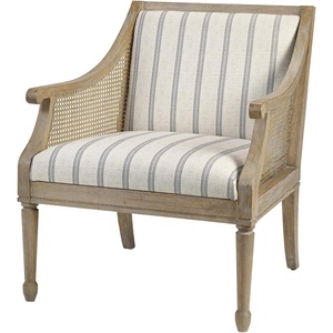 image:imageMartha Stewart Isla Accent Chairs for Living Room with Solid Wood Frame Cane Webbed Swoop Track Arms Turned Legs Farmhouse Coastal Cottage Deep Seating Lounge  Reclaimed Wood NaturalReclaimed Wood Beige