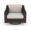 image:imageMartha Stewart Bedford IndoorOutdoor Patio Chair with 360 Swivel Functionality and Rattan Wicker Finish in Brown with Tan AllWeather Cushions