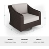 image:imageMartha Stewart Bedford IndoorOutdoor Patio Chair with 360 Swivel Functionality and Rattan Wicker Finish in Brown with Tan AllWeather Cushions