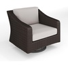 image:imageMartha Stewart Bedford IndoorOutdoor Patio Chair with 360 Swivel Functionality and Rattan Wicker Finish in Brown with Tan AllWeather Cushions