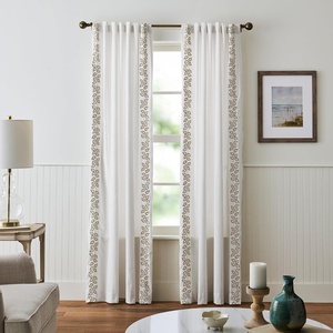 image:imageMartha Stewart White Curtains  Sage Green Embroidered Leaf  LightFiltering Curtain Panels for Living Room  50 x 95  Set of 2WhiteSage Green Leaf