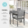 image:imageMartha Stewart Bedford 7 Piece Aluminum Patio Set with 62 Table and 6 Stackable Chairs with Brown Brushed Woodgrain Finish Cream AllWeather Seat CushionsGrey