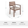 image:imageMartha Stewart Bedford 7 Piece Aluminum Patio Set with 62 Table and 6 Stackable Chairs with Brown Brushed Woodgrain Finish Cream AllWeather Seat CushionsBrown