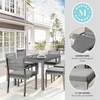image:imageMartha Stewart Bedford 7 Piece Aluminum Patio Set with 62 Table and 6 Stackable Chairs with Brown Brushed Woodgrain Finish Cream AllWeather Seat CushionsGrey