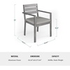 image:imageMartha Stewart Bedford 7 Piece Aluminum Patio Set with 62 Table and 6 Stackable Chairs with Brown Brushed Woodgrain Finish Cream AllWeather Seat CushionsGrey