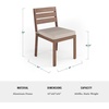 image:imageMartha Stewart Bedford 7 Piece Aluminum Patio Set with 62 Table and 6 Stackable Chairs with Brown Brushed Woodgrain Finish Cream AllWeather Seat CushionsBrown