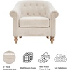 image:imageMartha Stewart Fayette Accent Chair for Living Room Bedford Collection Tufted Back Traditional Rolled Arms 6 Thick Removable Cushion Modern Farmhouse Furniture Bedroom Chair 35 Wide Cream