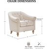image:imageMartha Stewart Fayette Accent Chair for Living Room Bedford Collection Tufted Back Traditional Rolled Arms 6 Thick Removable Cushion Modern Farmhouse Furniture Bedroom Chair 35 Wide Cream