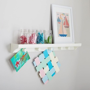 image:imageMartha Stewart Crafting Kids Art Display  Linen White Magnetic Childrens Hanging Artwork Display Shelf Wooden Wall MountCreamy White