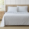 image:imageMartha Stewart  Full Sheet Set with Fitted Sheet amp Pillowcases Cotton Percale Bedding with a Smooth Feel Deep Pocket Gingham BrownDarcy Blue