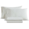image:imageMartha Stewart  Full Sheet Set with Fitted Sheet amp Pillowcases Cotton Percale Bedding with a Smooth Feel Deep Pocket Gingham BrownDitsy Vine Green