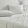 image:imageMartha Stewart  Full Sheet Set with Fitted Sheet amp Pillowcases Cotton Percale Bedding with a Smooth Feel Deep Pocket Gingham BrownDitsy Vine Green