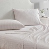 image:imageMartha Stewart  Full Sheet Set with Fitted Sheet amp Pillowcases Cotton Percale Bedding with a Smooth Feel Deep Pocket Gingham BrownDitsy Vine Pink