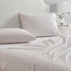 image:imageMartha Stewart  Full Sheet Set with Fitted Sheet amp Pillowcases Cotton Percale Bedding with a Smooth Feel Deep Pocket Gingham BrownDitsy Vine Pink