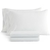 image:imageMartha Stewart  Full Sheet Set with Fitted Sheet amp Pillowcases Cotton Percale Bedding with a Smooth Feel Deep Pocket Gingham BrownDottie Stripe Green