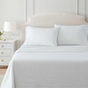 image:imageMartha Stewart  Full Sheet Set with Fitted Sheet amp Pillowcases Cotton Percale Bedding with a Smooth Feel Deep Pocket Gingham BrownDottie Stripe Green