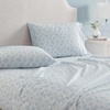image:imageMartha Stewart  Full Sheet Set with Fitted Sheet amp Pillowcases Cotton Percale Bedding with a Smooth Feel Deep Pocket Gingham BrownFloral Blue
