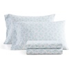image:imageMartha Stewart  Full Sheet Set with Fitted Sheet amp Pillowcases Cotton Percale Bedding with a Smooth Feel Deep Pocket Gingham BrownFloral Blue