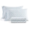 image:imageMartha Stewart  Full Sheet Set with Fitted Sheet amp Pillowcases Cotton Percale Bedding with a Smooth Feel Deep Pocket Gingham BrownFloral Blue