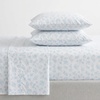 image:imageMartha Stewart  Full Sheet Set with Fitted Sheet amp Pillowcases Cotton Percale Bedding with a Smooth Feel Deep Pocket Gingham BrownFloral Blue
