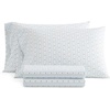 image:imageMartha Stewart  Full Sheet Set with Fitted Sheet amp Pillowcases Cotton Percale Bedding with a Smooth Feel Deep Pocket Gingham BrownFloral Stripe Blue