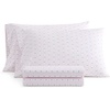 image:imageMartha Stewart  Full Sheet Set with Fitted Sheet amp Pillowcases Cotton Percale Bedding with a Smooth Feel Deep Pocket Gingham BrownFloral Stripe Pink