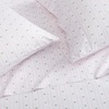 image:imageMartha Stewart  Full Sheet Set with Fitted Sheet amp Pillowcases Cotton Percale Bedding with a Smooth Feel Deep Pocket Gingham BrownFloral Stripe Pink