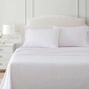 image:imageMartha Stewart  Full Sheet Set with Fitted Sheet amp Pillowcases Cotton Percale Bedding with a Smooth Feel Deep Pocket Gingham BrownFloral Stripe Pink