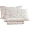 image:imageMartha Stewart  Full Sheet Set with Fitted Sheet amp Pillowcases Cotton Percale Bedding with a Smooth Feel Deep Pocket Gingham BrownFloral White