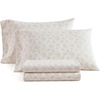 image:imageMartha Stewart  Full Sheet Set with Fitted Sheet amp Pillowcases Cotton Percale Bedding with a Smooth Feel Deep Pocket Gingham BrownFloral White