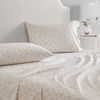 image:imageMartha Stewart  Full Sheet Set with Fitted Sheet amp Pillowcases Cotton Percale Bedding with a Smooth Feel Deep Pocket Gingham BrownFloral White