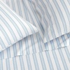 image:imageMartha Stewart  Full Sheet Set with Fitted Sheet amp Pillowcases Cotton Percale Bedding with a Smooth Feel Deep Pocket Gingham BrownFrancesca Stripe Blue
