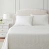 image:imageMartha Stewart  Full Sheet Set with Fitted Sheet amp Pillowcases Cotton Percale Bedding with a Smooth Feel Deep Pocket Gingham BrownFrancesca Stripe Beige
