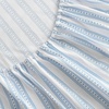 image:imageMartha Stewart  Full Sheet Set with Fitted Sheet amp Pillowcases Cotton Percale Bedding with a Smooth Feel Deep Pocket Gingham BrownFrancesca Stripe Blue